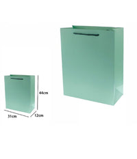 Set 3 Pz Buste Borsa Regalo Sacchetti 44x31x12 Cm 69909 Verde Con Manico Cordino         