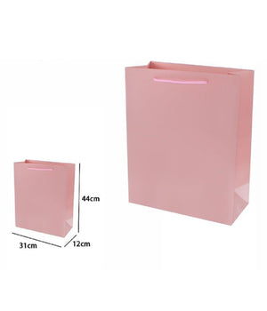 Set 3 Pz. Buste Borsa Regalo Sacchetti 44x31x12 Cm 69921 Rosa Con Manico Cordino         