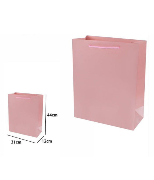 Set 3 Pz. Buste Borsa Regalo Sacchetti 44x31x12 Cm 69921 Rosa Con Manico Cordino         