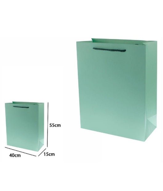 Set 3 Pz Buste Borsa Regalo Sacchetti 55x40x15 Cm 69910 Verde Con Manico Cordino         