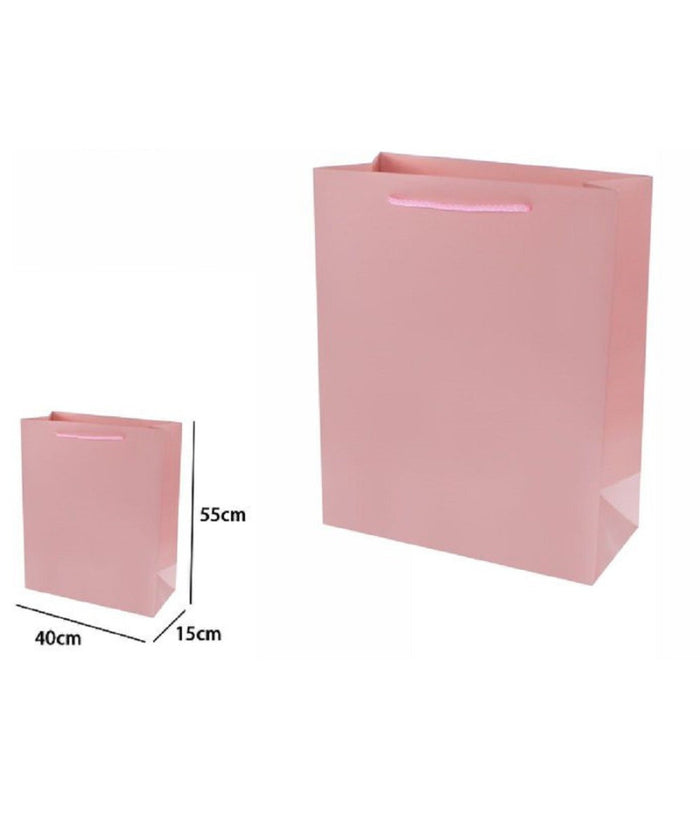 Set 3 Pz. Buste Borsa Regalo Sacchetti 55x40x15 Cm 69922 Rosa Con Manico Cordino         