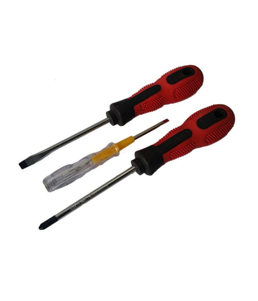 Set 3 Pz Cacciaviti Cacciavite Taglio Croce Cercafase Tensione Manici Ergonomici         