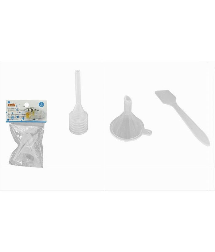 Set 3 Pz Mini Imbuto Contagocce Spatola Kit Da Viaggio Accessori Strumenti 79372         