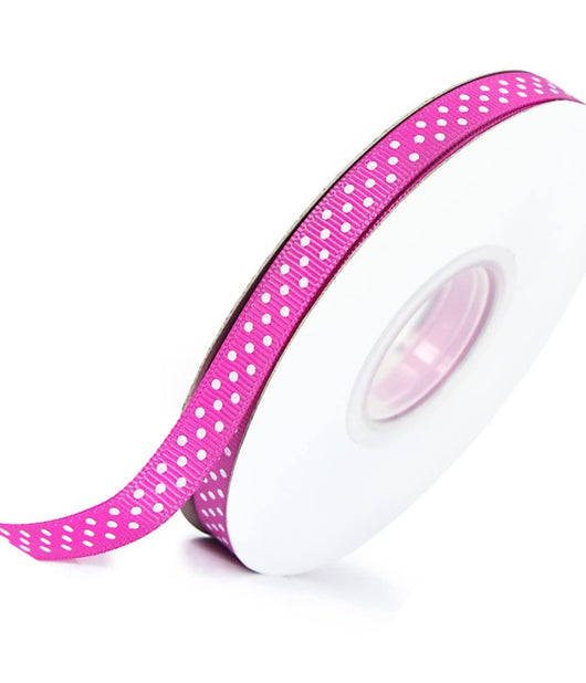 Set 3 Pz Nastro Fucsia A Pois Per Bomboniere Organza Raso Decorazioni Decoupage         