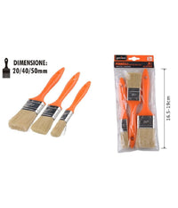 Set 3 Pz Pennelli Piatti Per Pittura Dimensioni 20/40/50mm Manico Plastica 90308         