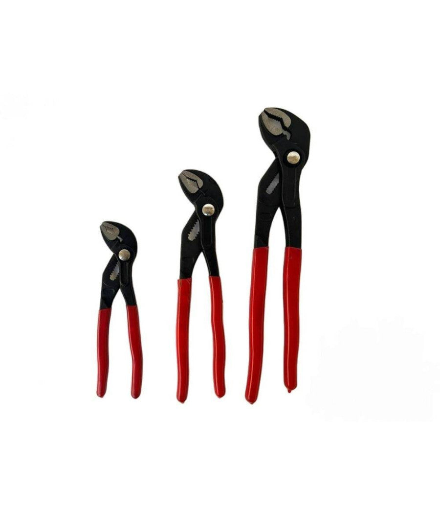 Set 3 Pz Pinze Poligrip Pinza A Pappagallo Con Pulsante Regolabile 8" 10" 12"         