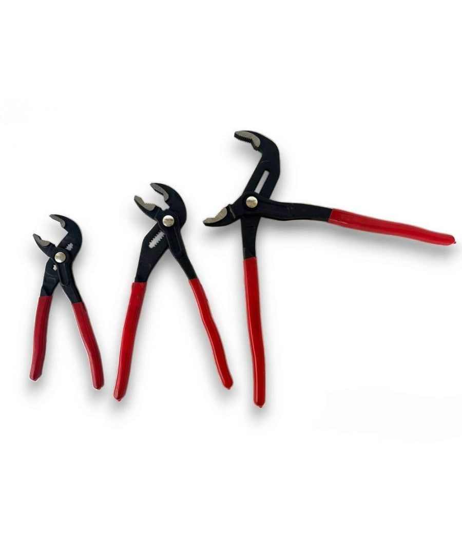 Set 3 Pz Pinze Poligrip Pinza A Pappagallo Con Pulsante Regolabile 8" 10" 12"         