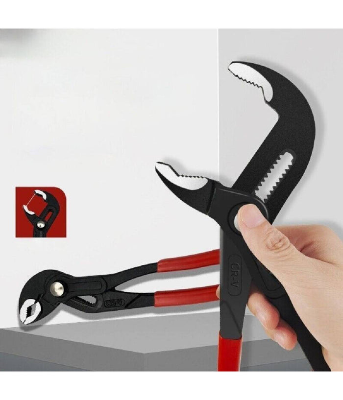 Set 3 Pz Pinze Poligrip Pinza A Pappagallo Con Pulsante Regolabile 8" 10" 12"         