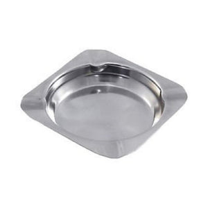 Trade Shop - Set 3 Pz. Posacenere Quadrato 11x11cm Porta Cenere Acciaio Tavolo Cucina Esterno -