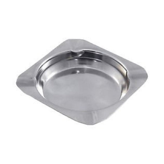 Trade Shop - Set 3 Pz. Posacenere Quadrato 11x11cm Porta Cenere Acciaio Tavolo Cucina Esterno -