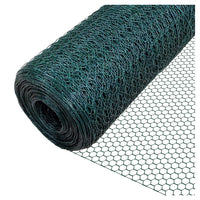 Trade Shop - Set 3 Pz Rete Metallica Plastificata 1x3 Mt Maglia Esagonale 19mm Recinzione 020246 -        