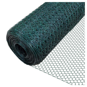 Trade Shop - Set 3 Pz Rete Metallica Plastificata 1x3 Mt Maglia Esagonale 19mm Recinzione 020246 -        