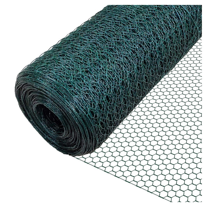 Trade Shop - Set 3 Pz Rete Metallica Plastificata 1x3 Mt Maglia Esagonale 19mm Recinzione 020246 -        