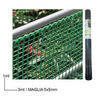 Trade Shop - Set 3 Pz Rete Protettiva In Plastica Per Aiuole 1x3mt A Maglia Quadrata 5x5mm 017860 -        