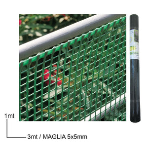 Trade Shop - Set 3 Pz Rete Protettiva In Plastica Per Aiuole 1x3mt A Maglia Quadrata 5x5mm 017860 -        