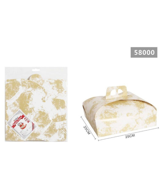 Set 3 Pz Scatola Porta Torta 25x25 Cm Per Alimenti Dolci Paste Pasticceria 58000         