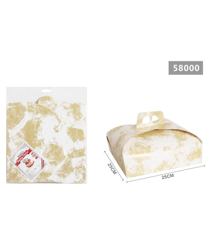 Set 3 Pz Scatola Porta Torta 25x25 Cm Per Alimenti Dolci Paste Pasticceria 58000         