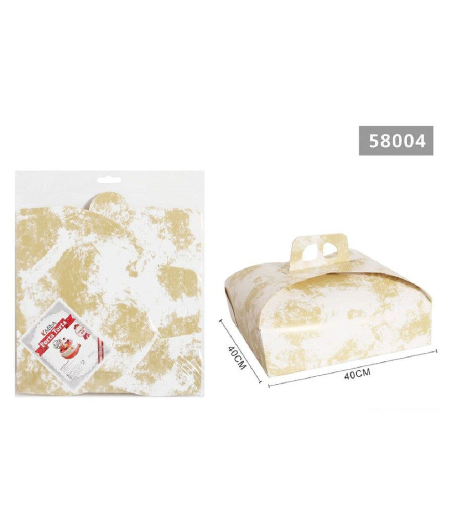 Set 3 Pz Scatola Porta Torta 40x40 Cm Per Alimenti Dolci Paste Pasticceria 58004         