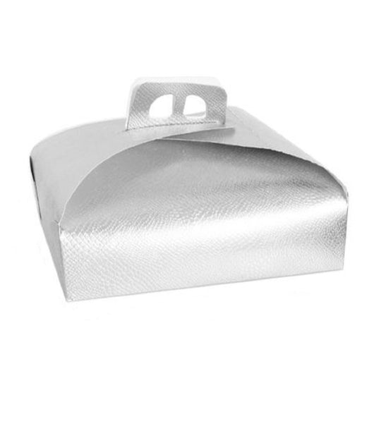 Set 3 Pz Scatola Porta Torta Argento 29x29cm Dolci Pasticceria Festa Party 58013         