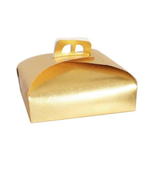 Set 3 Pz Scatola Porta Torta Oro 36x36cm Per Dolci Paste Pasticceria Festa 58009         