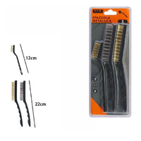 Trade Shop - Set 3 Pz Spazzola Metalliche Per Ferro Metallo 2 Lunghe 22cm 1 Corta 12cm 07056 -