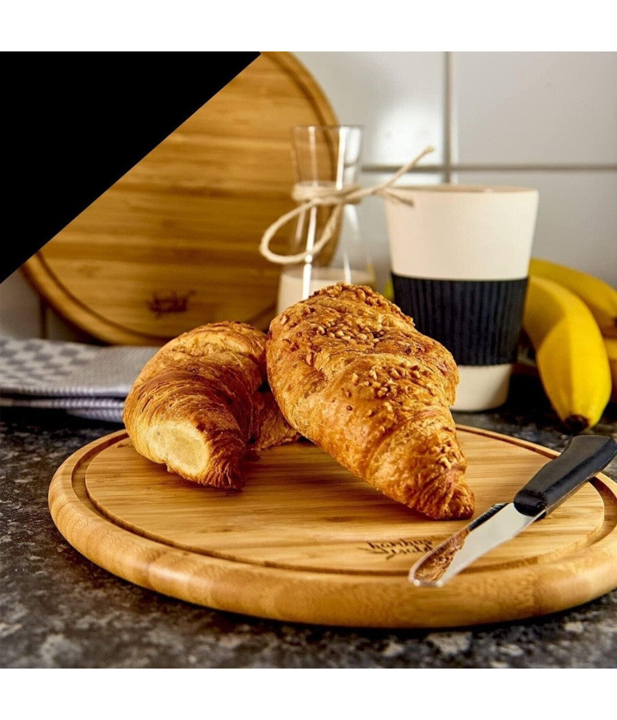 Set 3 Pz Tagliere Taglieri Bamboo Spessi Tagliare Carne Verdure Pane 24-28-36 Cm         