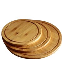 Set 3 Pz Tagliere Taglieri Bamboo Spessi Tagliare Carne Verdure Pane 24-28-36 Cm         