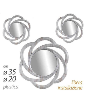 Set 3 Specchi Da Parete Decorativi Specchio Libera Installazione 20-35cm 836848         