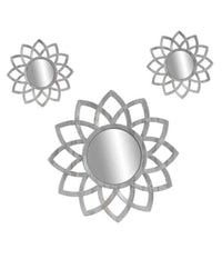 Set 3 Specchi Parete Decorativi Anticati Libera Installazione Gira 20-35cm 836909         