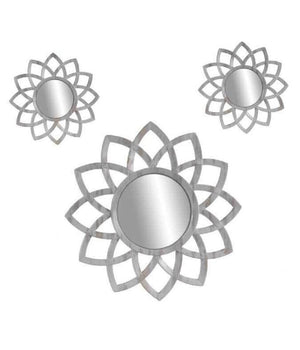 Set 3 Specchi Parete Decorativi Anticati Libera Installazione Gira 20-35cm 836909         