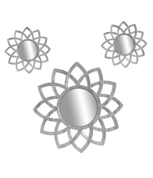 Set 3 Specchi Parete Decorativi Anticati Libera Installazione Gira 20-35cm 836909         