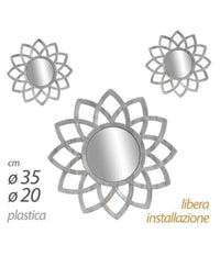 Set 3 Specchi Parete Decorativi Anticati Libera Installazione Gira 20-35cm 836909         