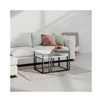 Set 3 tavolini da salotto OhLady colore bianco e antracite