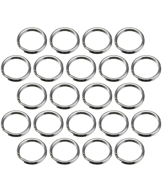 Set 30 Anelli Anello Spaccati Spirale Portachiavi 30mm In Acciaio Cerchio Tondo         
