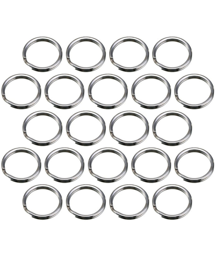 Set 30 Anelli Anello Spaccati Spirale Portachiavi 30mm In Acciaio Cerchio Tondo         