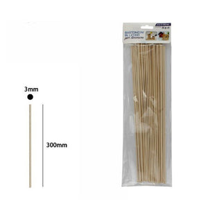 Trade Shop - Set 30 Bastoncini In Legno Lavoretti Attività Creative Stecchette 3x300mm 53870a -