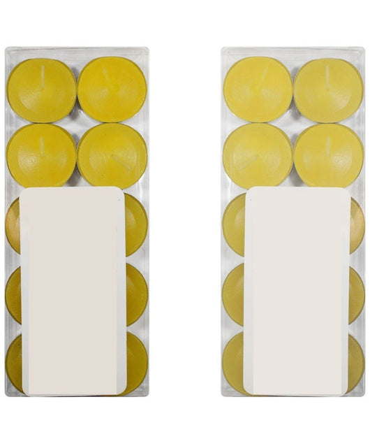 Set 30 Candele Candela Profumata Fragranza Limone Lemon Gialla Profumo Essenza         