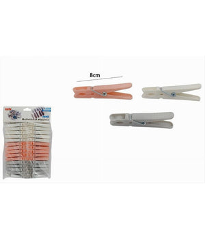 Set 30 Pz Mollette In Plastica Colorate 8 Cm Pinze Bucato Panni Multiuso 69540         