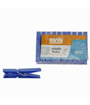 Set 30 Pz Mollette In Plastica Pinze Bucato Panni Antiruggine Grandi Blu 69496         