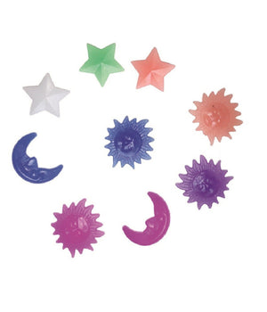 Set 30pz Clips Fluo Colorate Stelle Luna Sole In Pvc Per Raggi Ruote Bici Xc-1619         