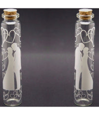 Set 36 Pezzi Bomboniera Bomboniere Ampolla 3x8cm Vetro Cuori Porta Confetti         