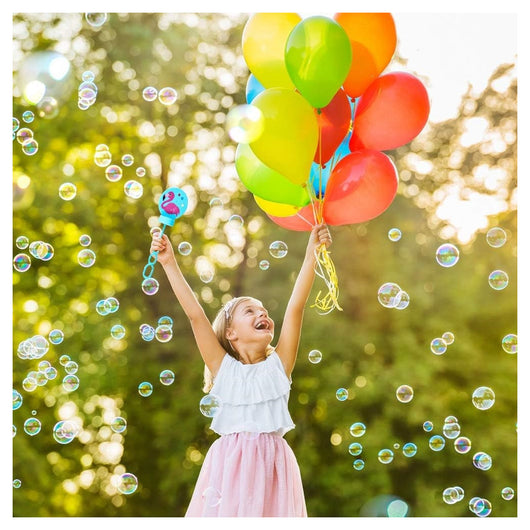 Trade Shop - Set 3pz Bacchette Per Bolle Di Sapone Fenicotteri 14cm Giocattolo Regalo Bambini 6719004 -