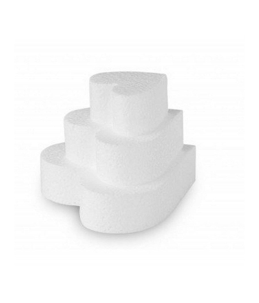 Set 3pz Base Stampo Cuore Polistirolo 3 Diverse Misure Torta Cake Design Decorazione         
