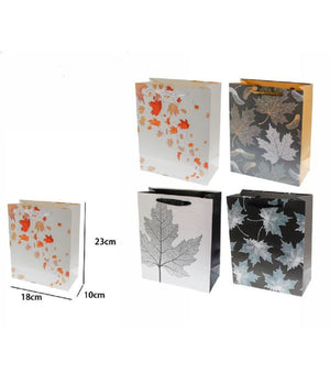 Set 3pz Buste Borsa Da Regalo Foglie Autunnali 23 X 18 X 10cm 69962 Vari Modelli         