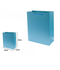 Set 3pz Buste Borsa Regalo Sacchetti 32x26x12cm 69904 Celeste Con Manico Cordino         
