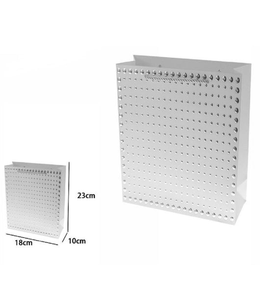 Set 3pz Buste Regalo Shopper Grigia Borchie Maniglie Cordoncino 23x18x10cm 69954         