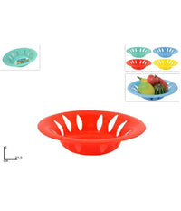 Set 3pz Cestino Cesto Tondo Colorato Centrotavola Porta Frutta Cucina 24,5 X 6cm         