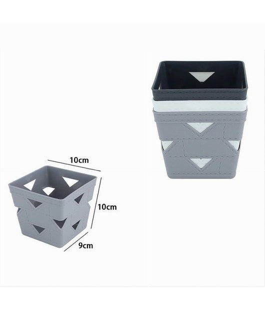 Set 3pz Cesto Cestino Porta Tutto Oggetti Organizzatore Quadrato 10x10x9cm 10712         