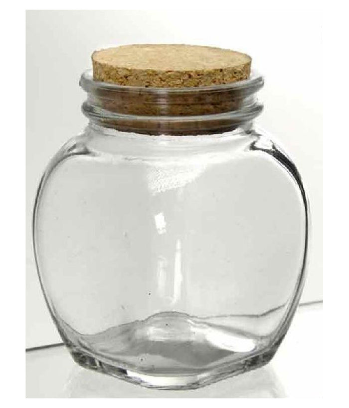 Set 3pz Contenitore Barattolo Barattolino Tondo 100ml Vetro Tappo Sughero 708664         