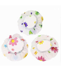 Set 3pz Cuffia Per Doccia Bagno Elastico Fantasia Floreale Protegge Capelli 87176         